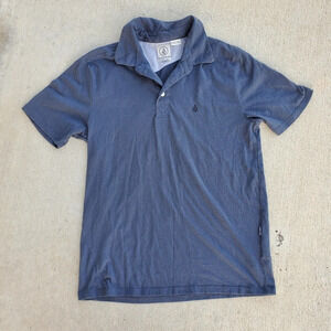 Volcom Men's Polo Shirt Charcoal Gray Short Sleeve Classic Size Small